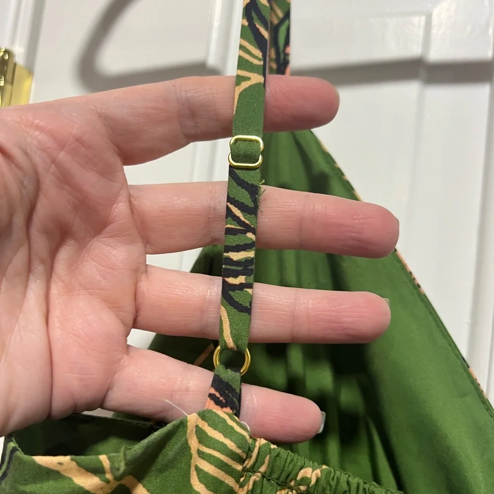 NWT Anthropologie Hutch Green Cutout Bubble-Hem Midi Dress - Picture 12 of 16